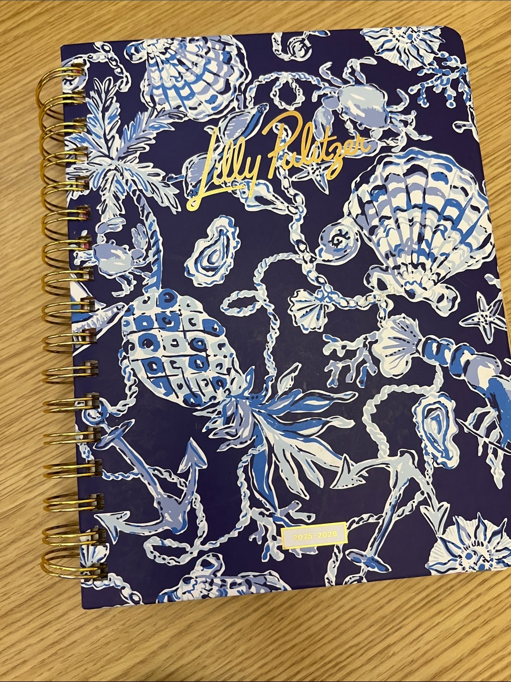 Lilly Pulitzer Blue Seashell old agenda for crafts